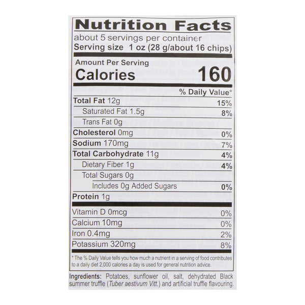 The nutritional facts of black truffle potato chips 