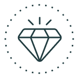 a diamond shining icon