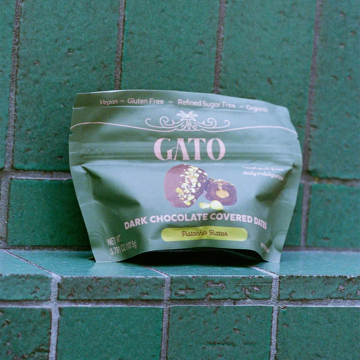 Cato dark chocolate covered dates pistachio butter flavor