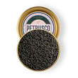 Load image into Gallery viewer, An overhead picture of Petrusco Paddlefish caviar in an open tin
