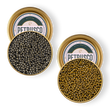 Load image into Gallery viewer, Royal Ossetra and Sevruga caviar in open tins.
