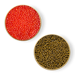 Load image into Gallery viewer, Close-up image of Petrusco Smoked Trout Roe and Royal Ossetra caviar.
