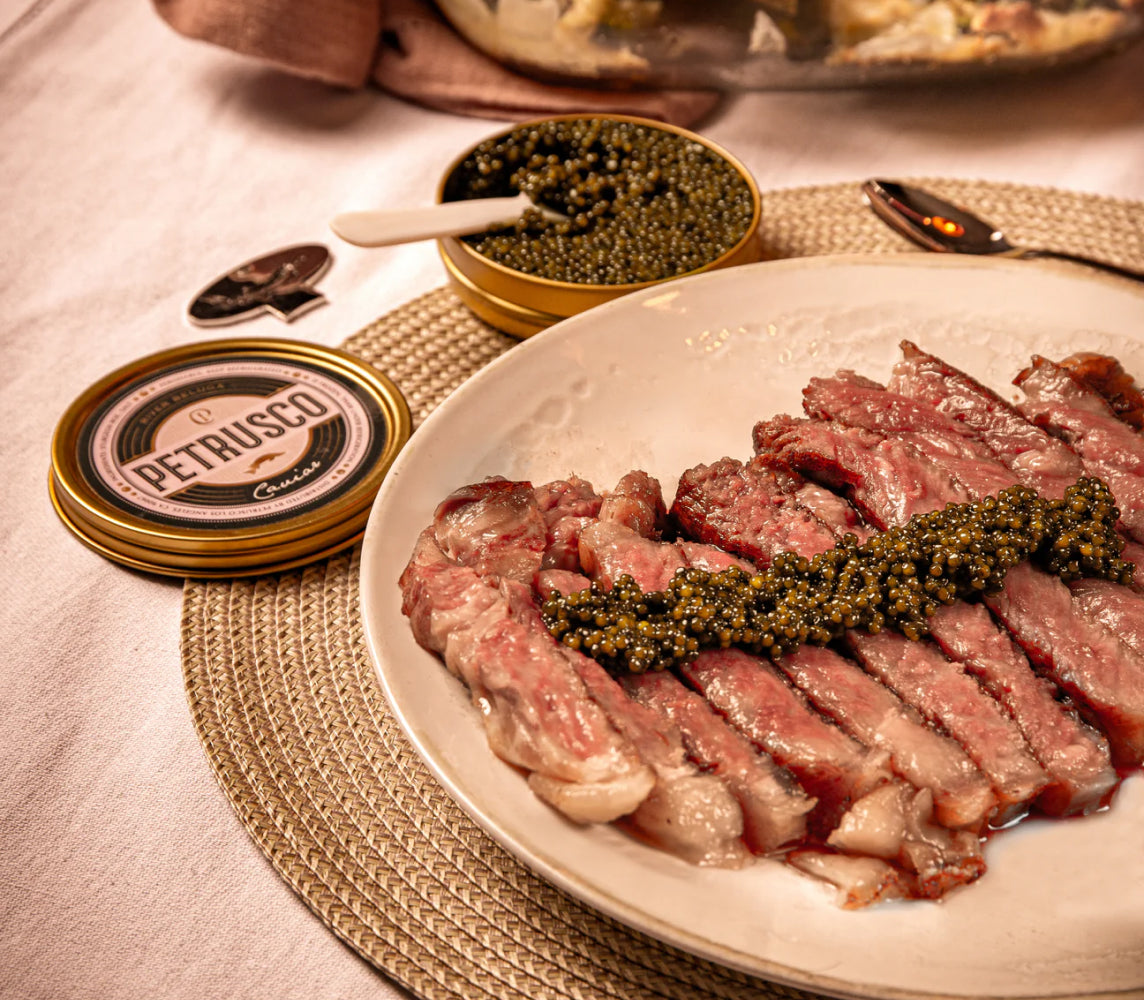Petrusco caviar on steak